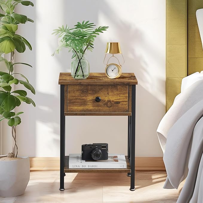 VECELO Nightstand, Modern Bedside End Table, Night Stand - Image 4