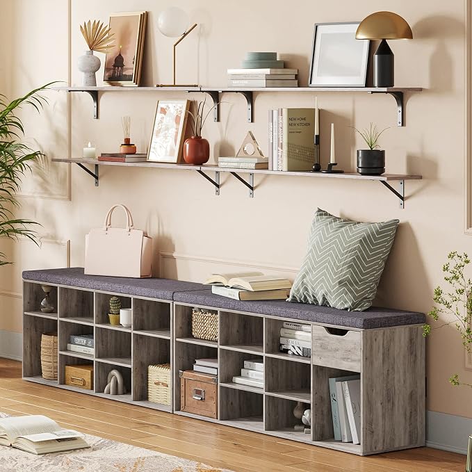 Long Wall Shelves, 39.4 Inch Wall Mounted Shelves - Image 2