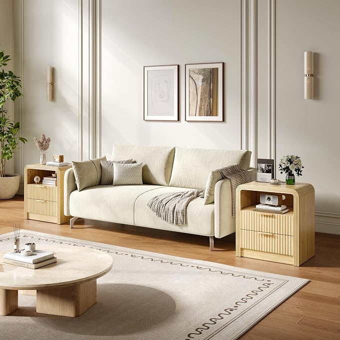 Decofy Fluted 2-Drawer Nightstand - Image 8