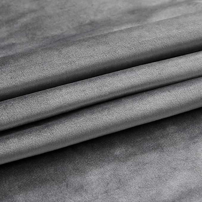 PRIMROSE Dark Grey Velvet Curtains 102 inch Long - Image 6