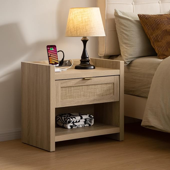 SICOTAS Rattan Night Stand Bedside Table by SICOTAS