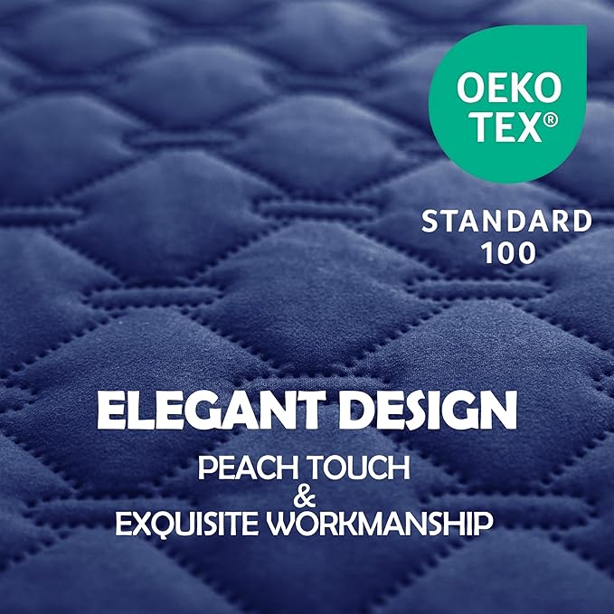 gogobunny 100% Double Sided Waterproof Dog Blanket Soft Pet Bed Cover Reversible Protect Furniture Couch Sofa Car for Puppy Large Dog Cat (Dark Navy/Light Navy, 82x82 Inch (Pack of 1))