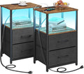 TUTOTAK Nightstands Set of 2, LED End Table by ChoosetutotakFurnitureBuildYourCozyHome