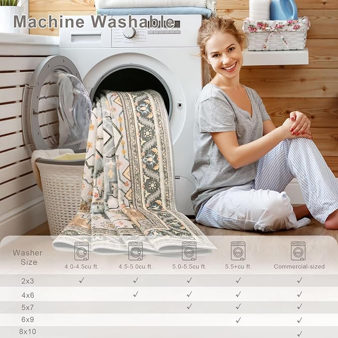 Macgace Washable Vintage Area Rug - Image 9