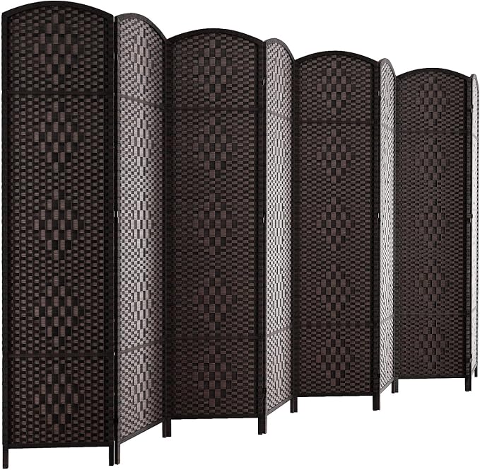 HALLYBEE Room Divider Panel, 8 Panel Partition Room Dividers, Dark Mocha | Room by HALLYBEE