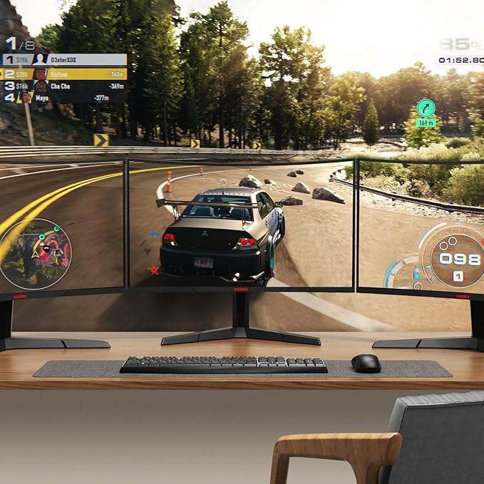 KOORUI 24 inch Curved Gaming Monitor 180Hz FHD 1080P Computer Monitor, 1ms 1500R Display, Adaptive Sync, FreeSync Premium, HDMI 2.0X2 & DP 1.2, VESA, Tilt, 24E6CA