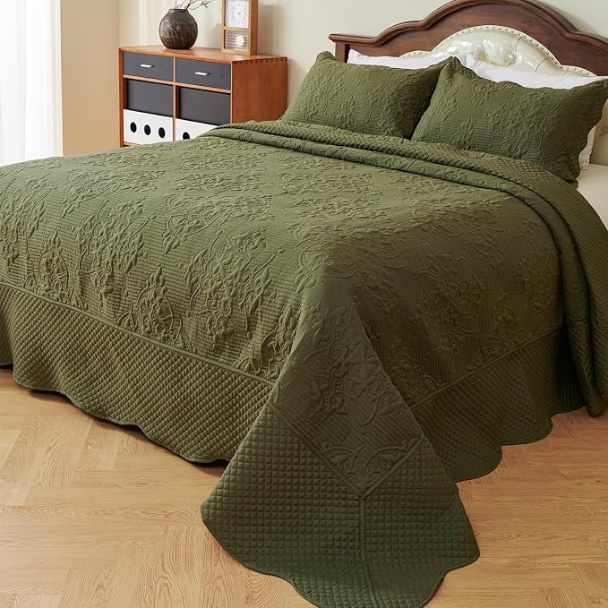 EVENHUG Oversized King Bedspreads California King Quilt Set - Image 5