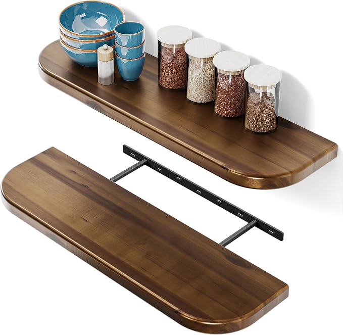 BATODA Set of 2 24” Wood Floating Shelves by BATODA