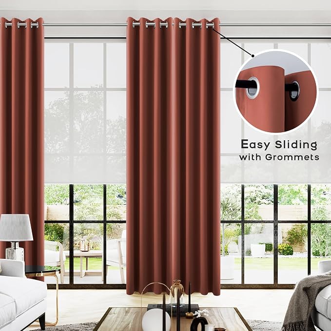 KOUFALL Thermal Curtains for Winter Insulated, Floor Length Curtain Black Out - Image 3