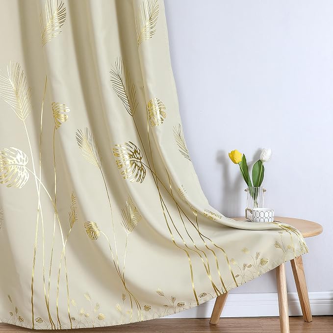 Beige Curtains 90 Inches Long, Room Darkening Curtains - Image 7