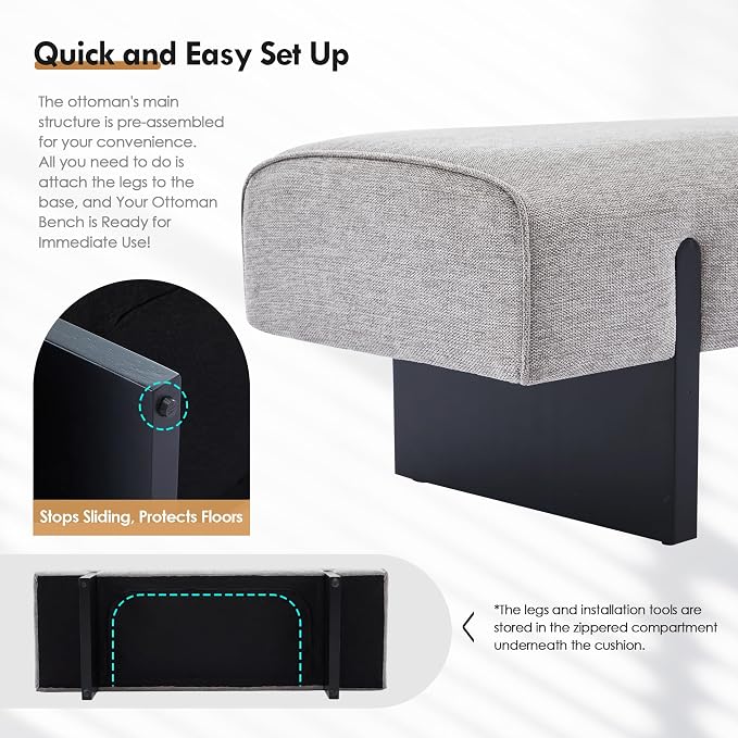 ONEVOG 55" End of Bed Bench - Image 3