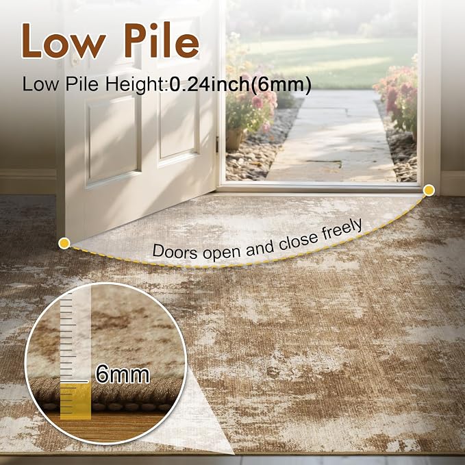 5x7 Ft Area Rugs for Living Room, Soft Non-Slip Washable Rugs Modern Abstract - Image 7