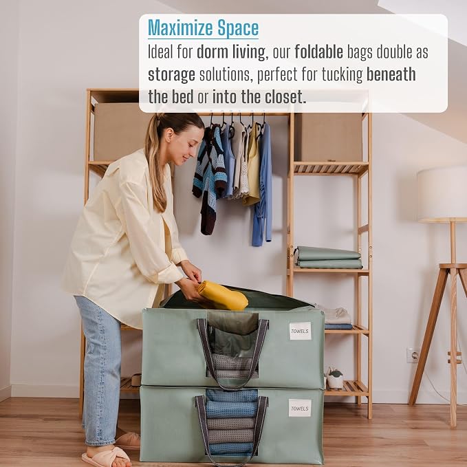VENO Heavy Duty Moving Bags, Storage Bags, Light Green, 8 Pack | Packing - Image 4