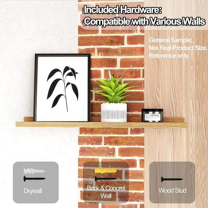 Small Oak Floating Shelves for Wall, Shelf - Image 7