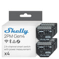Shelly 2PM Gen4 | Wi-Fi, Zigbee & Matter 2-Channel Smart Relay Switch with Power Metering | Home Automation | Alexa, SmartThings, Google Home, HomeKit Compatible | Roller Shutters Control (4 Pack)