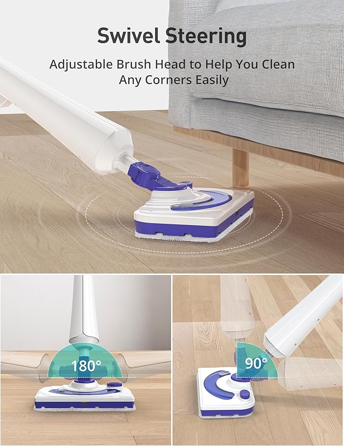 Steam Mops for Floor Cleaning, 1300W Floor Steamer with Detergent Chamber, 25S Heat Up, Lightweight Steamer for Cleaning with 2 Washable Pads, Safe for Tiles, Upholstery, Carpet, Hardwood