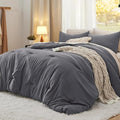 Bedsure Oversized King Comforter Set, Dark Grey Soft Prewashed Bedding by Unknown