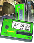 Digital Car Window Tint Meter TM-26 / Side Window Tint, Sun Control Film, VL/UV/IR Transmittance Detection, Tester Meter Gauge (Without PU Case)