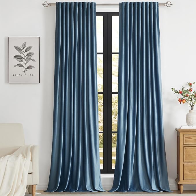 PRIMROSE Velvet Curtains 108 inch Long by PRIMROSE