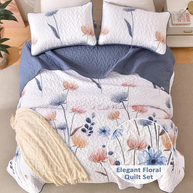 Dinjoy Quilt Set King Size, Soft Microfiber, Farmhouse Bedding - Image 2