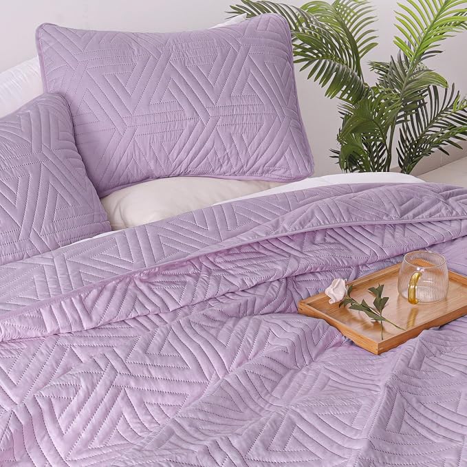 Whale Flotilla Soft Geometric Twin Quilt Set - Image 3