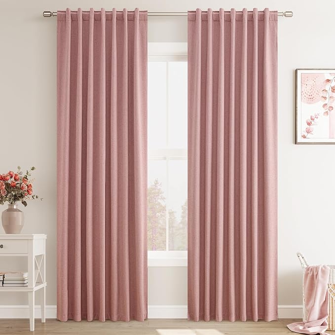 Joywell 100% Blackout Linen Curtains 96 Inch Long - Image 8