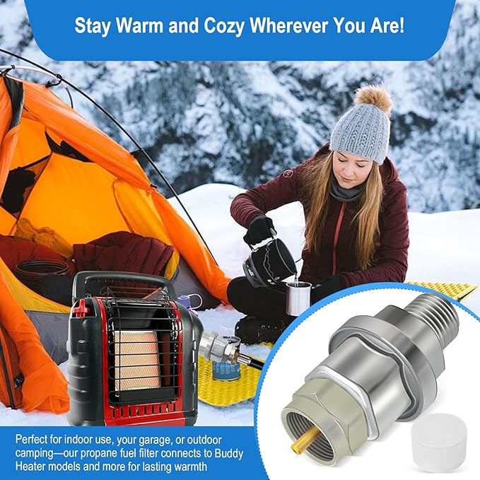 F273699 Propane Fuel Filter for Buddy,Big Buddy,Tough Buddy Etc Portable Heaters –Works with and Replaces F276163 Fuel Filter, Fits with F273704/F273701/F273702/F273703/F273718 Etc Propane Hoses-2Pack