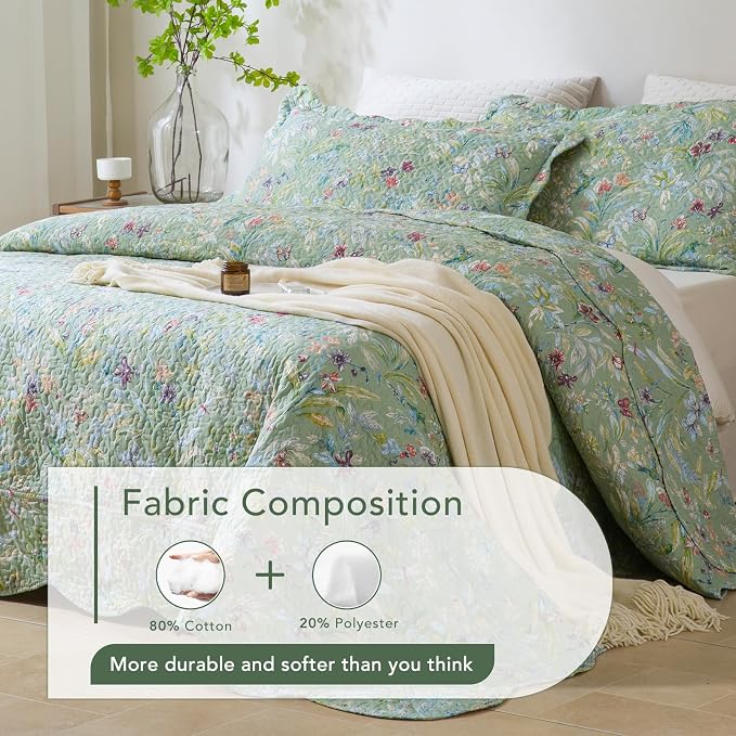Lady Ann Floral Cal King Quilt Set - Image 3