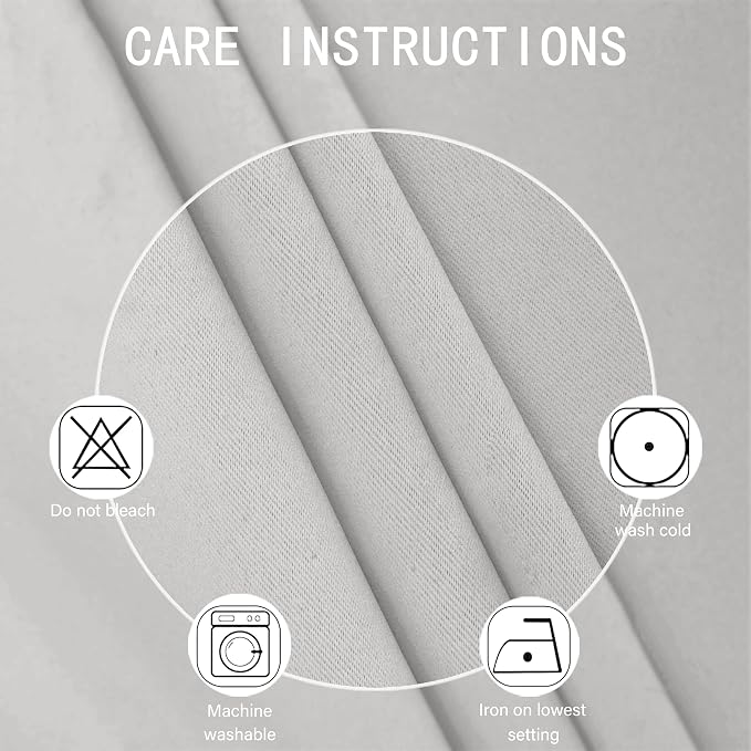 Light Grey Blackout Curtains 42 x 63 Inch Length/Set of 2 Curtain - Image 3