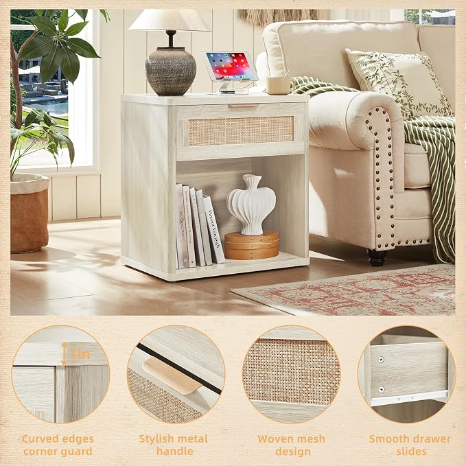 LEYAOYAO Rattan 23" Nightstands - Image 5