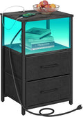 TUTOTAK LED End Table with Charging Station, Night Stand, Side Table with 2 USB by ChoosetutotakFurnitureBuildYourCozyHome