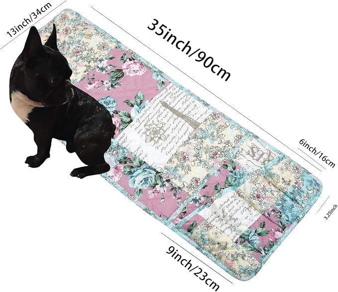 Brilliant Sunshine Lilac & Egg Blue Rose Couch Armrest Cover, Armrest Organizer - Image 2
