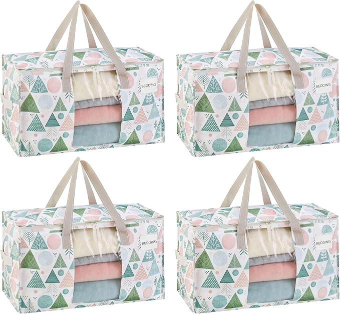 VENO 4 Pack Moving Bags, Large Christmas Storage Bins by Veno