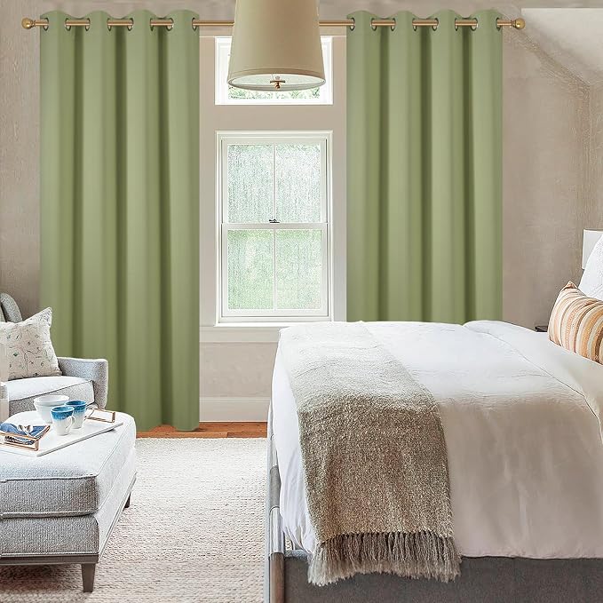Diraysid Sage Green Grommet Blackout Curtains - Image 8