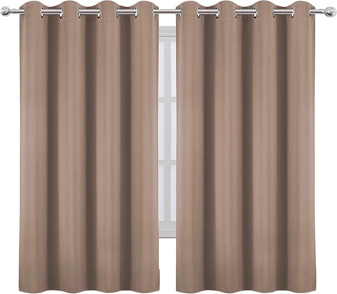 Cappuccino Thermal Blackout Curtains/52 x 54 Inch/Set of 2 Panels Room - Image 2