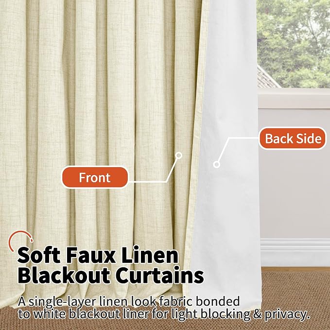 Linen Blackout Curtains 45 Inches Long - Image 8