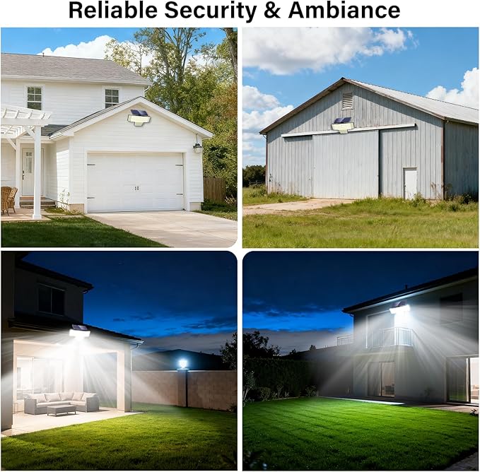 Adewalk Solar Lights Outdoor, 2PACK 448 LED Wall-Mounted Flood Light, 3500LM IP65 Waterproof Solar Street Lights with Motion Sensor and Remote Control for Dusk-to-Dawn Illumination