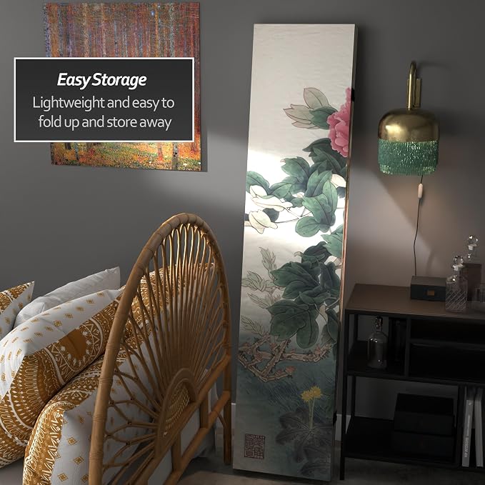 Red Lantern 6 ft. Tall Double Sided Doves and Peonies Canvas Room Divider 4 - Image 3
