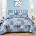 Mybedsoul Blue Quilt Set Full Size, Patchwork Reversible Bedding Set | Soft by Mybedsoul