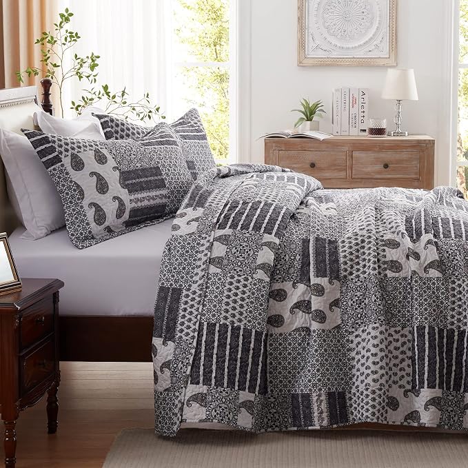 Quilt Set Full/Queen Size 3 Piece Bedspread Coverlet Lightweight Comforter - Image 3