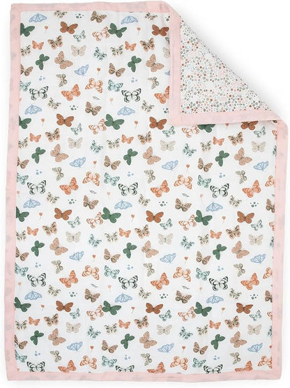 Little Unicorn Toddler Bedding 3-Piece Set | Super Soft & Breathable Muslin Fabric | for Convertible Cribs & Toddler Beds (Butterflies)