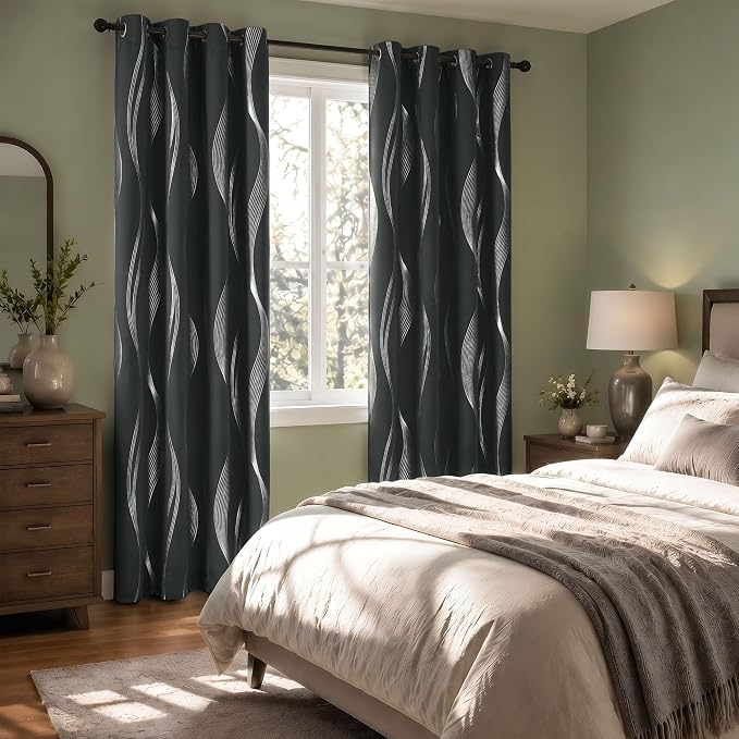 Deconovo Curtains for Living Room, Pattern Blackout Curtains 72 Inches Long | - Image 7