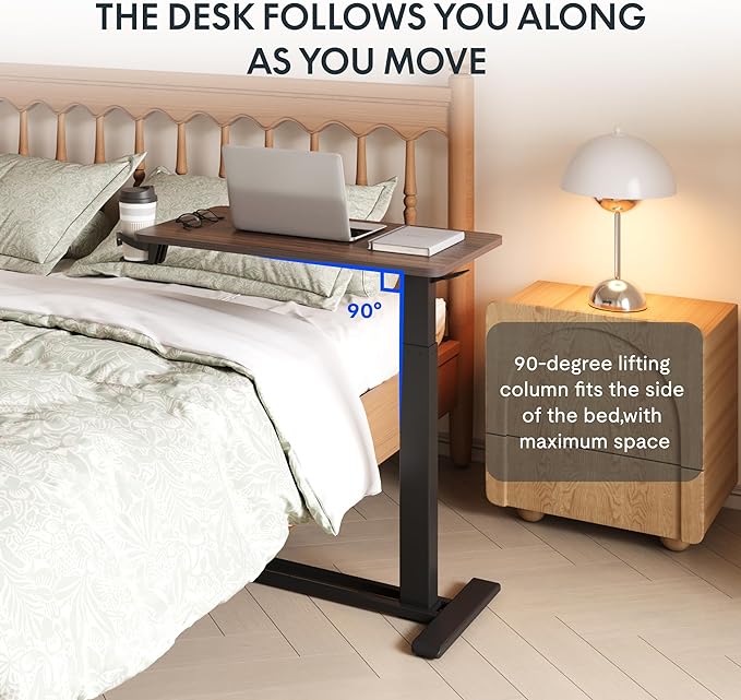 FLEXISPOT H7 32" Pneumatic Height-Adjustable Overbed Table - Image 8
