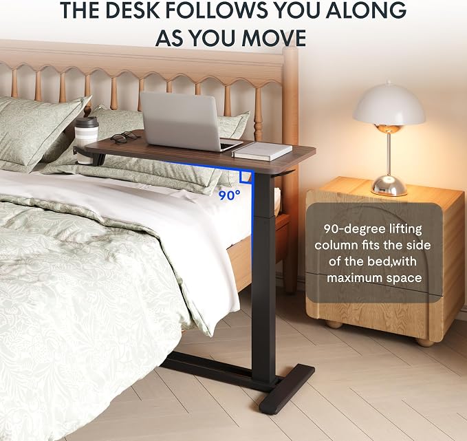 FLEXISPOT H7 28" Pneumatic Height-Adjustable Overbed Table - Image 7