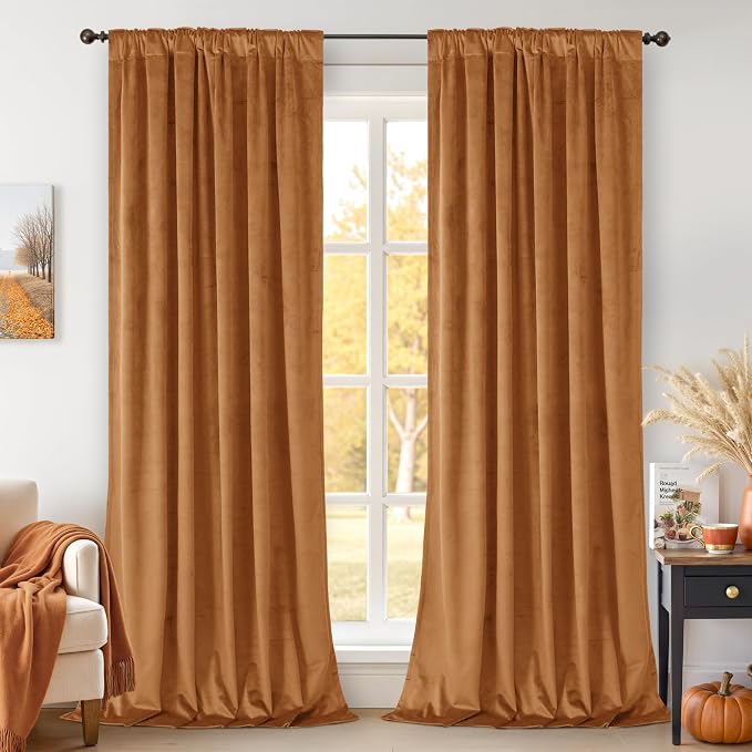 BGment Velvet Curtains 108 Inches, Super Soft, Room Darkening, Thermal - Image 2