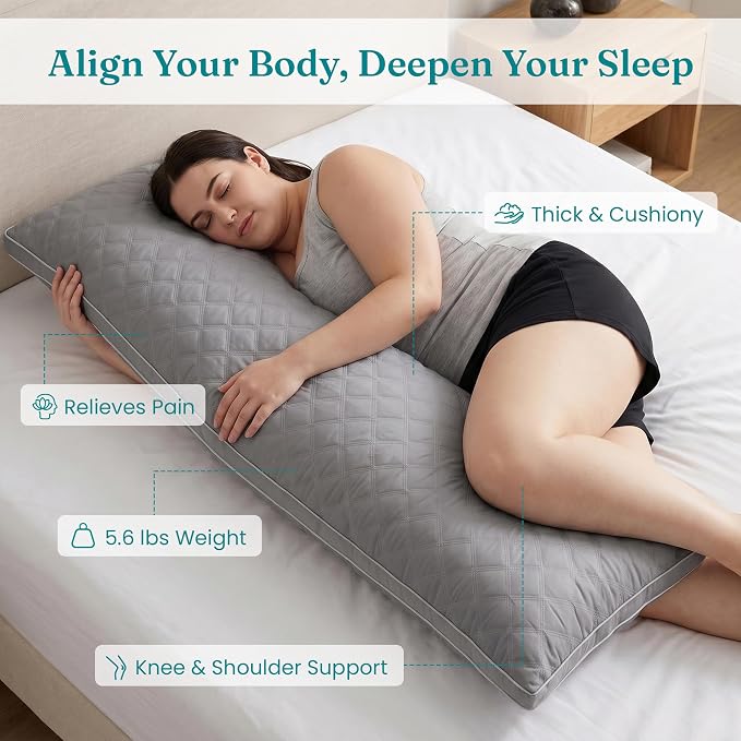 Oubonun Premium Adjustable Loft Quilted Body Pillows - Image 3