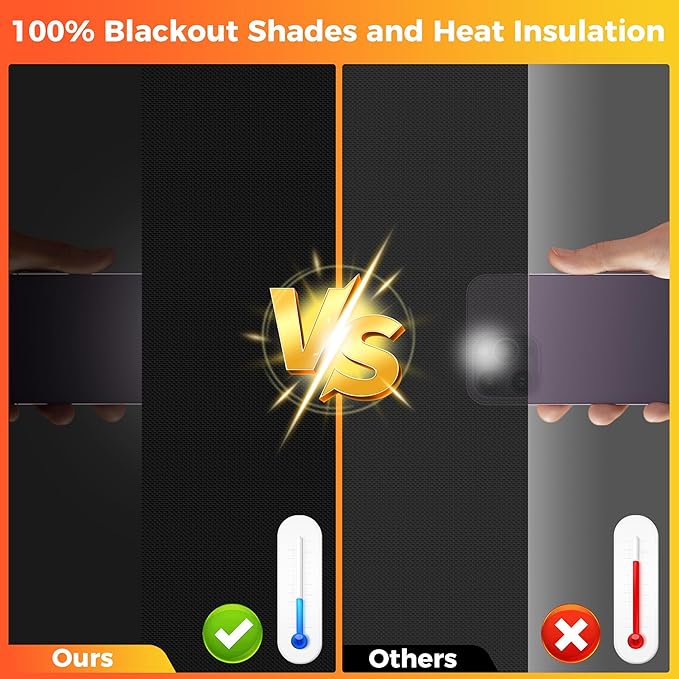 Portable Blackout Curtains for Bedroom Adhesive Thermal Window Blinds Cover | - Image 3