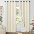 Cream Linen Blackout Curtains for Living Room by Lajode