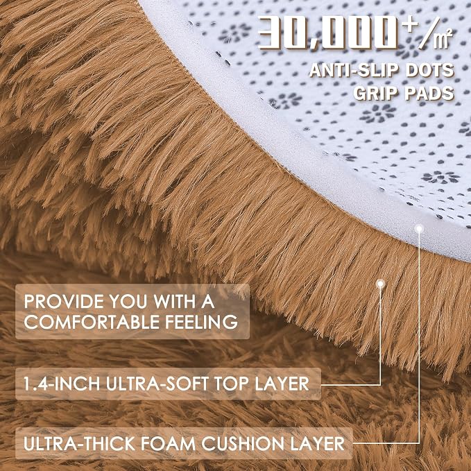 OLANLY Area Rugs for Living Room Bedroom, Machine Washable 4x5.9 ft Soft Fluffy - Image 6