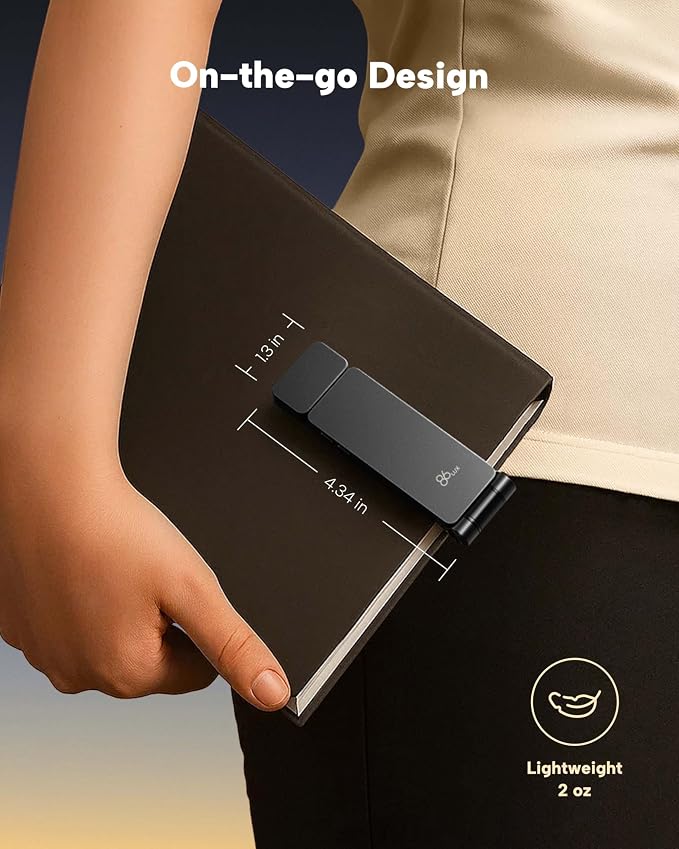 86lux Book Light, Rechargeable Clip-On LED Reading Light - Image 6
